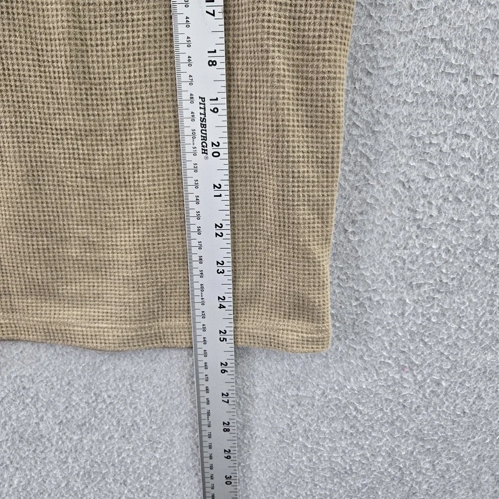 Lacoste Women Sleepwear‎ L Brown Logo Embroidery Pajama Top Long Sleeve Waffle
